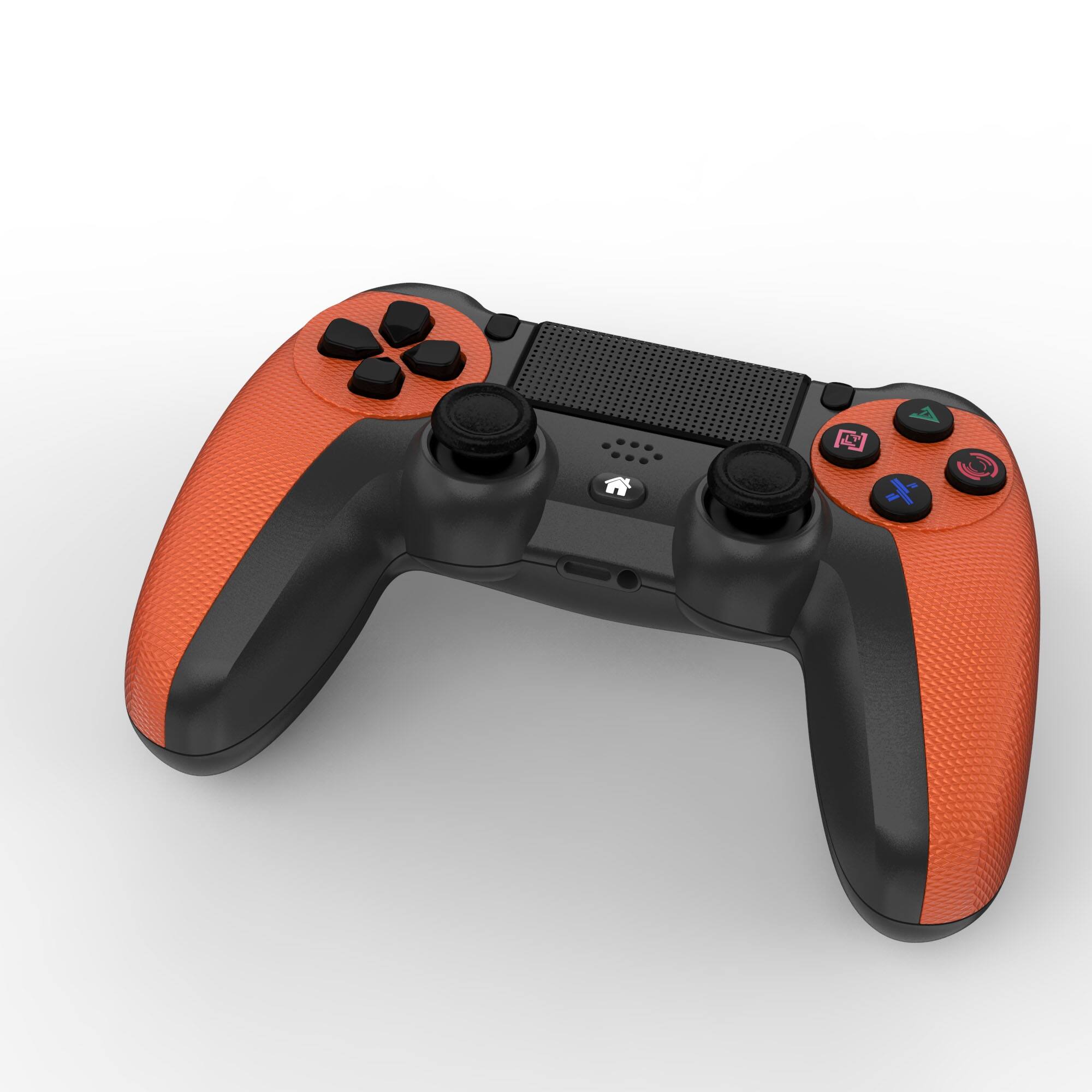 Alt View 4. YONWAY - Wireless Controller, Playstation 4 Remote Game Joystick with Six-Axis Vibration Sensation and Anti-Slip Handle - Orange.