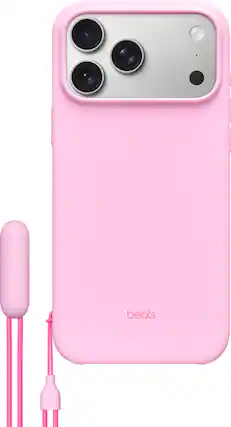 Front. Beats - iPhone 17 Pro Max Kickstand Case with MagSafe and Camera Control - Pebble Pink.