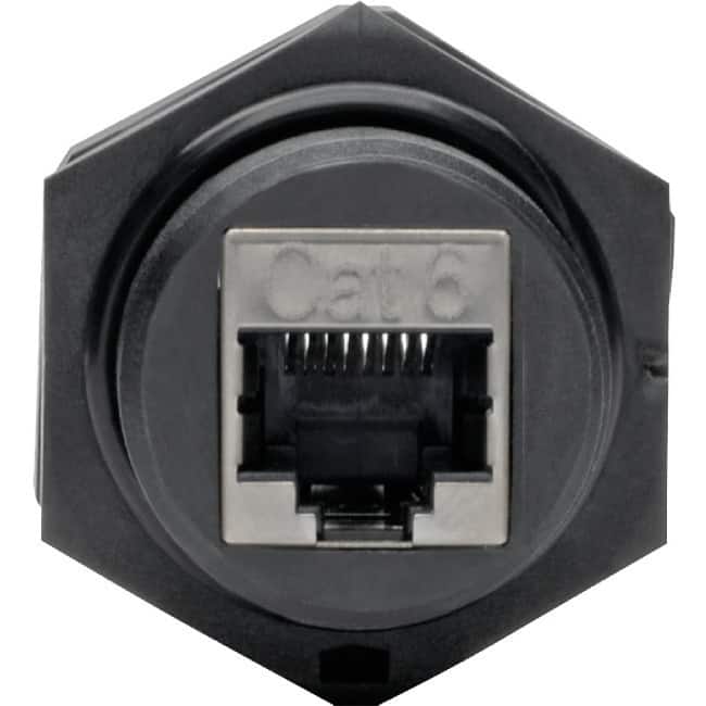 Tripp Lite - by Eaton RJ45 Bulkhead Coupler for Cat5/Cat6 Female to Female Shielded Industrial Dust Cap - IP68 TAA - 1 x - Black