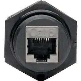 Tripp Lite - by Eaton RJ45 Bulkhead Coupler for Cat5/Cat6 Female to Female Shielded Industrial Dust Cap - IP68 TAA - 1 x - Black