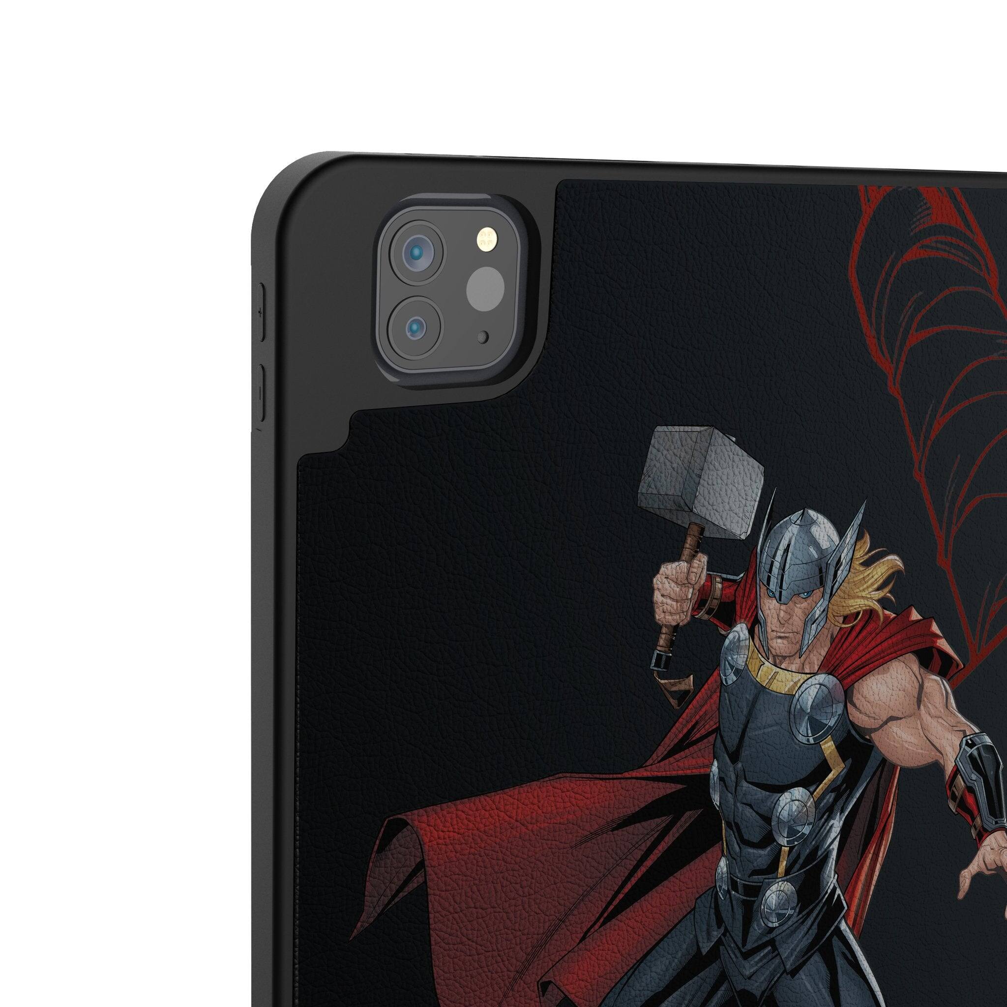 Left. Keyscaper - Marvel MechLine Tablet Case - Apple iPad Air (4th Gen) - Thor.