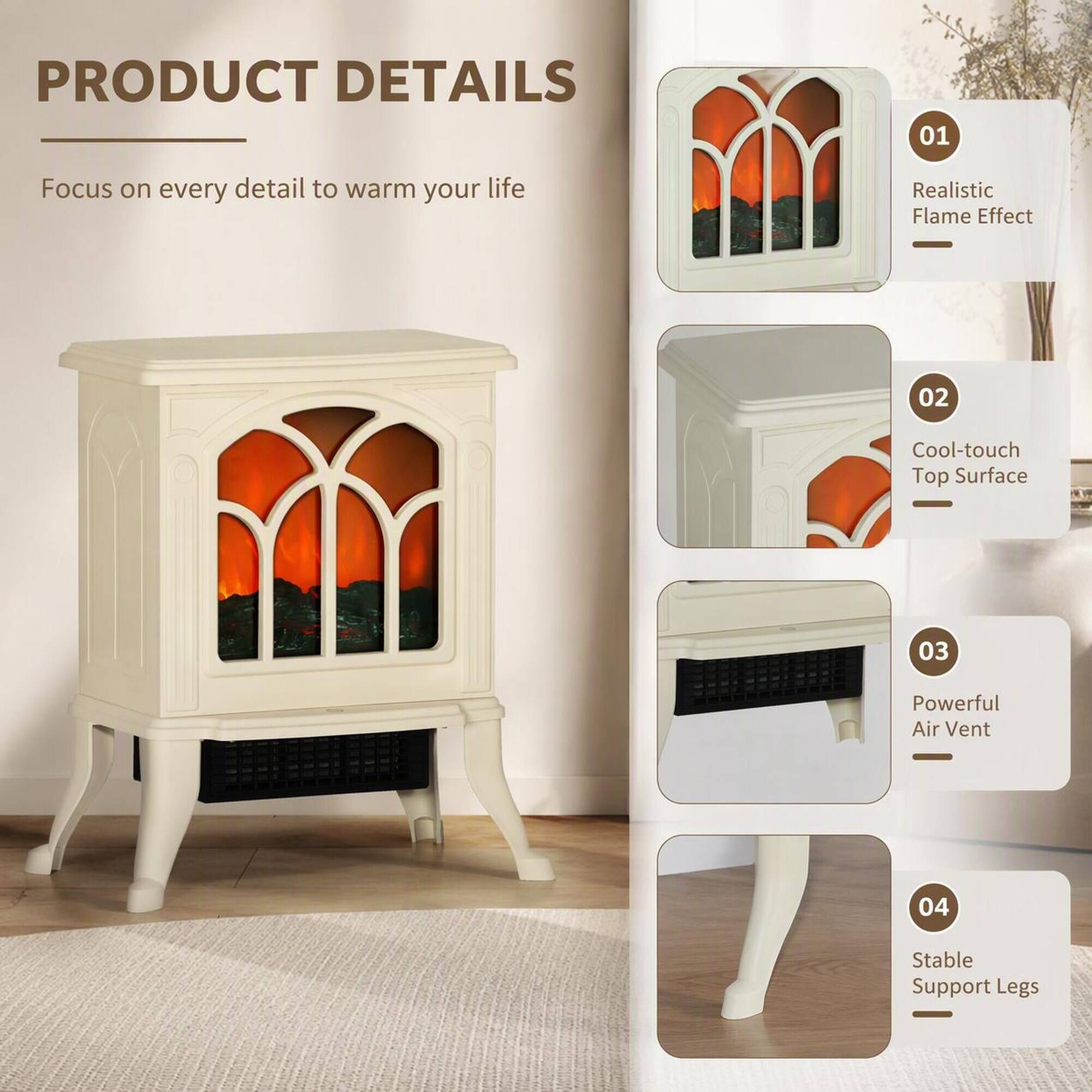 PRODUCT DETAILS

Focus on every detail to warm your life

01
Realistic Flame Effect

02
Cool-touch Top Surface

03
Powerful Air Vent

04
Stable Support Legs