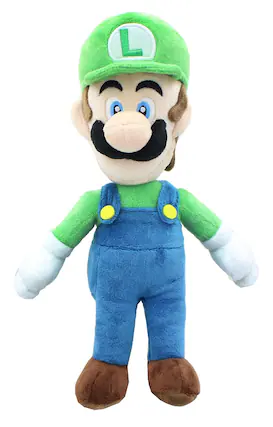 Front. Little Buddy - Super Mario All Star Collection 10 Inch Plush | Luigi - Green.