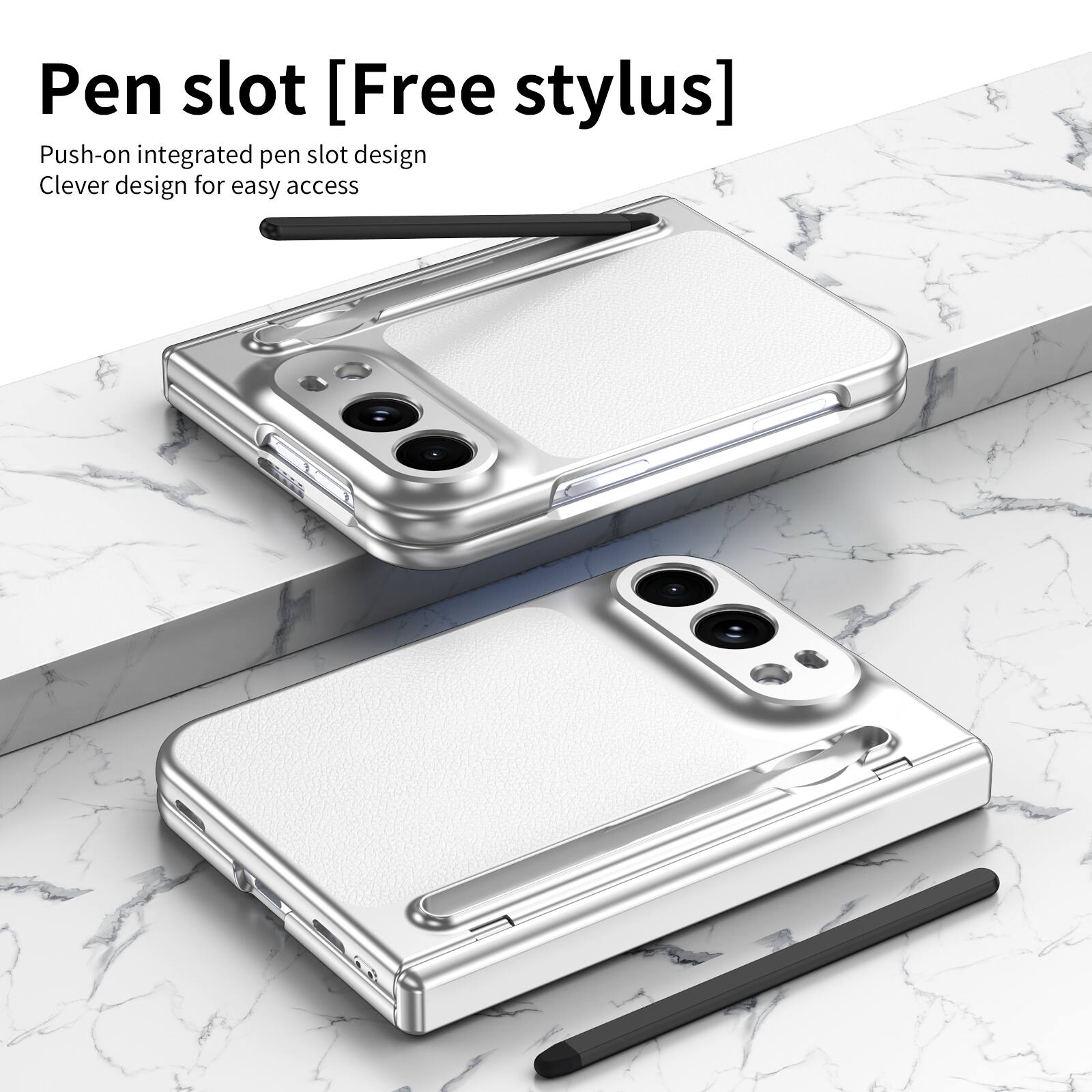 Pen slot [Free stylus]  
Push-on integrated pen slot design  
Clever design for easy access