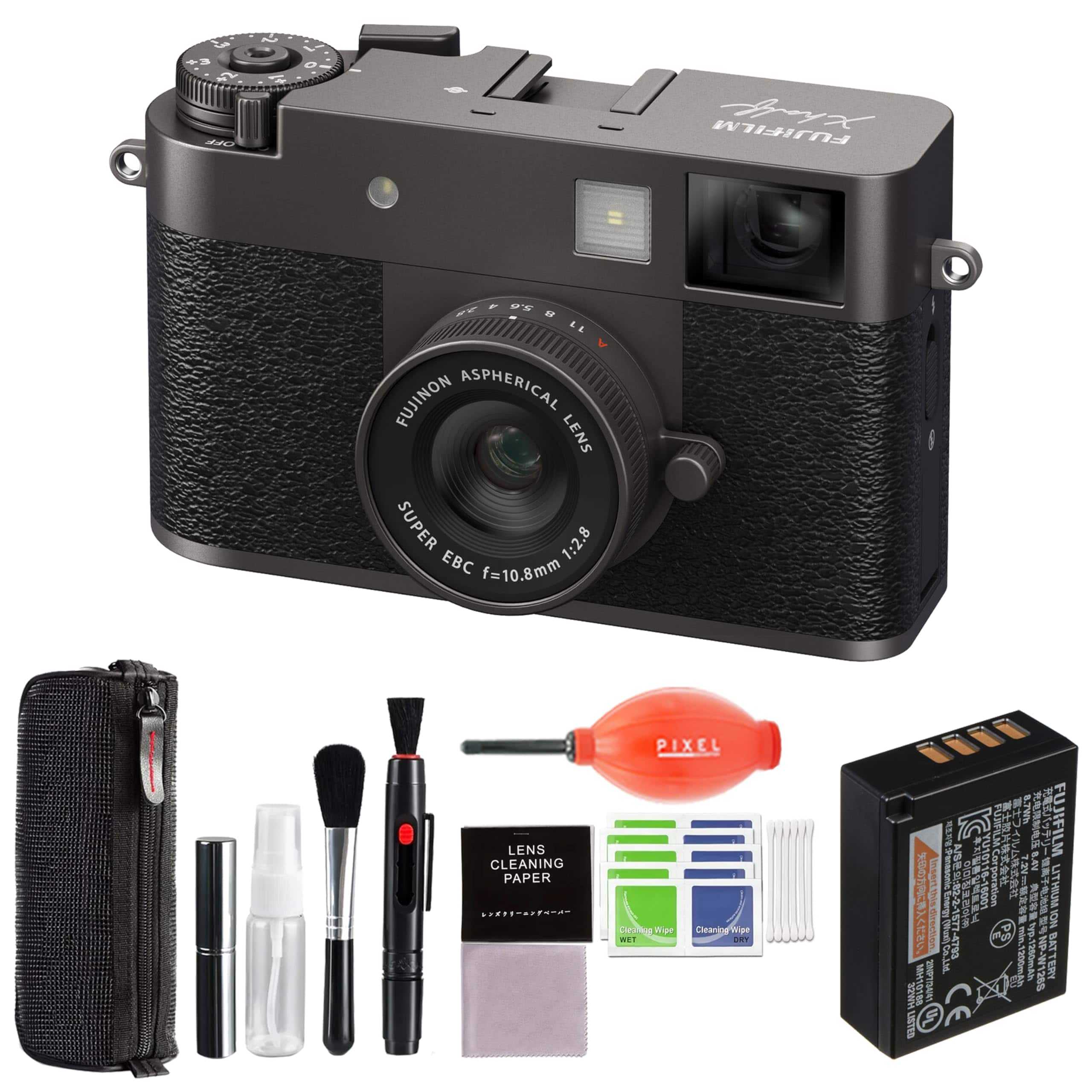 Fujifilm - X Half Digital Camera (Charcoal Silver) Bundle with Advanced Accessories