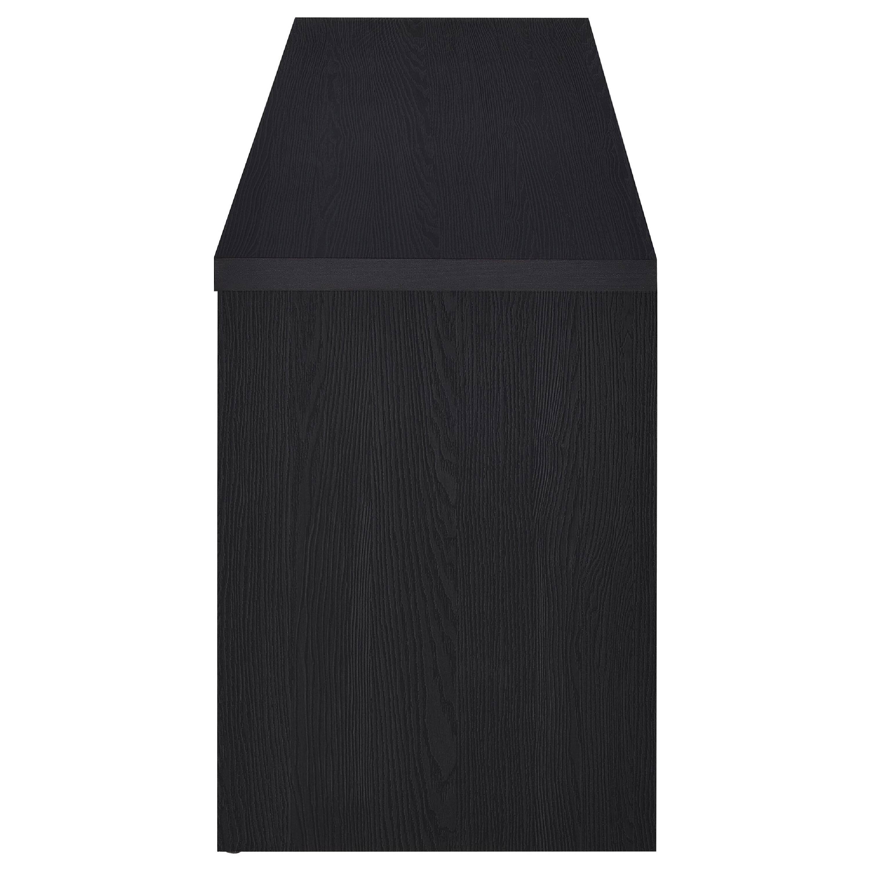 Alt View 4. Manhattan Lane - Winie TV Stand Media Console, 2 Doors and Drawers, Black Wood 78 Inch - Black.