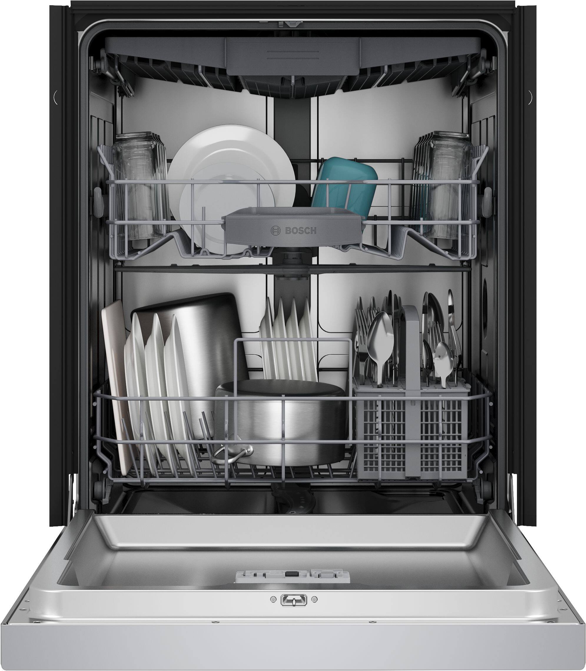 Alt View 4. Bosch - 300 Series 24" Front Control Smart Built-In Stainless Steel Tub Dishwasher with 3rd Rack and PrecisionWash, 48 dBA - Stainless Steel.