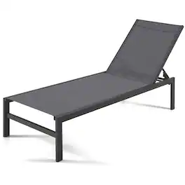 Costway - Patio 6-Position Lounge Chair Chaise Aluminium Adjust Recliner - Gray