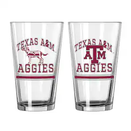 Logo Brands - Texas A&M Aggies 16oz. Pint Glass Two Pack - Multicolor
