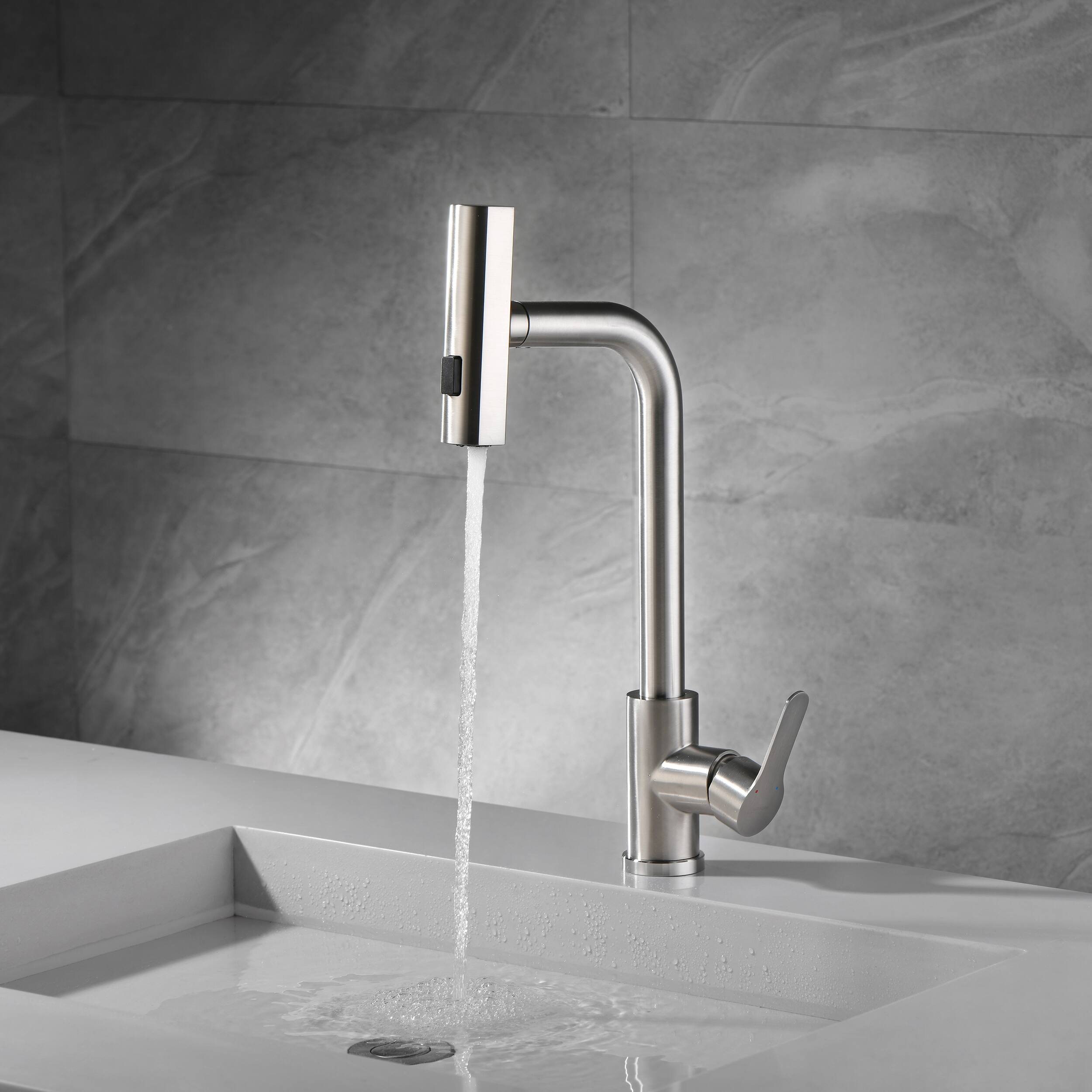 Bothwa Home AquaRise 15.7 Inch Kitchen Faucet Brushed Nickel - Best Buy