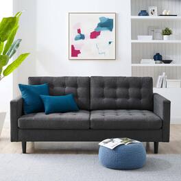 Exalt Tufted Fabric Sofa by Modway - Charcoal