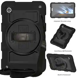 Dteck - Heavy Duty Rugged Case for Samsung Galaxy Tab A9 8.7-inch 2023,Shockproof Kickstand Cover with Shoulder Strap - F