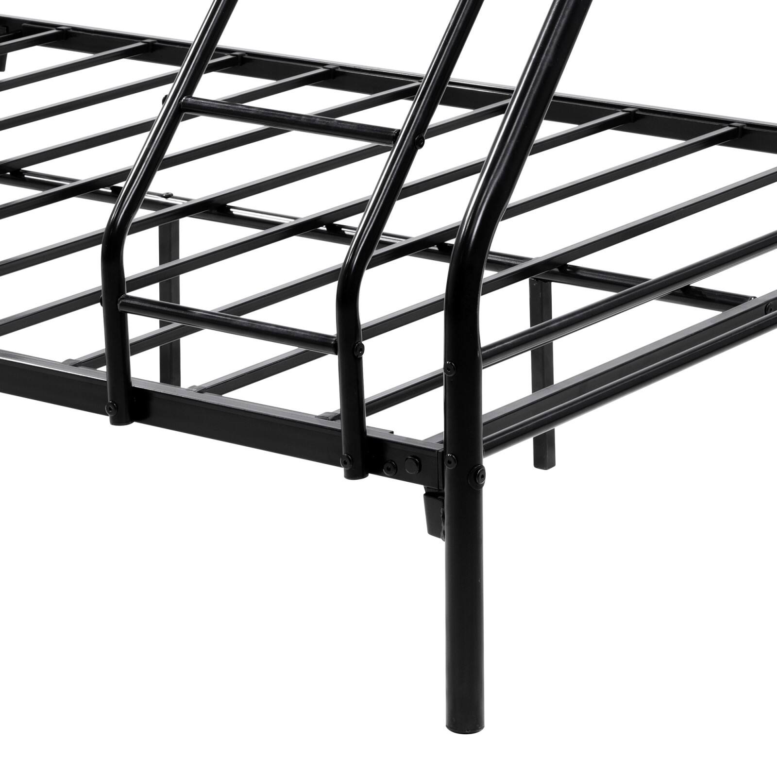 Alt View 8. Ecooso - Heavy Duty Twin-Over-Full Metal Bunk Bed, Easy Assembly with Enhanced Upper-Level Guardrail - Black.