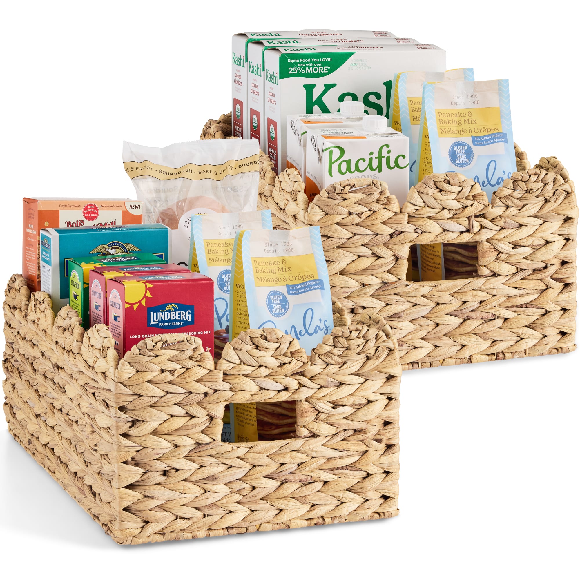 Best Choice Products - 16x12 Scalloped Shelf Baskets, Woven Storage Bins, 2 Pack - Natural - 16x12 - Natural