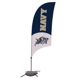 Victory Corps - Midshipmen 7.5' Mascot Razor Feather Flag with Base - Navy