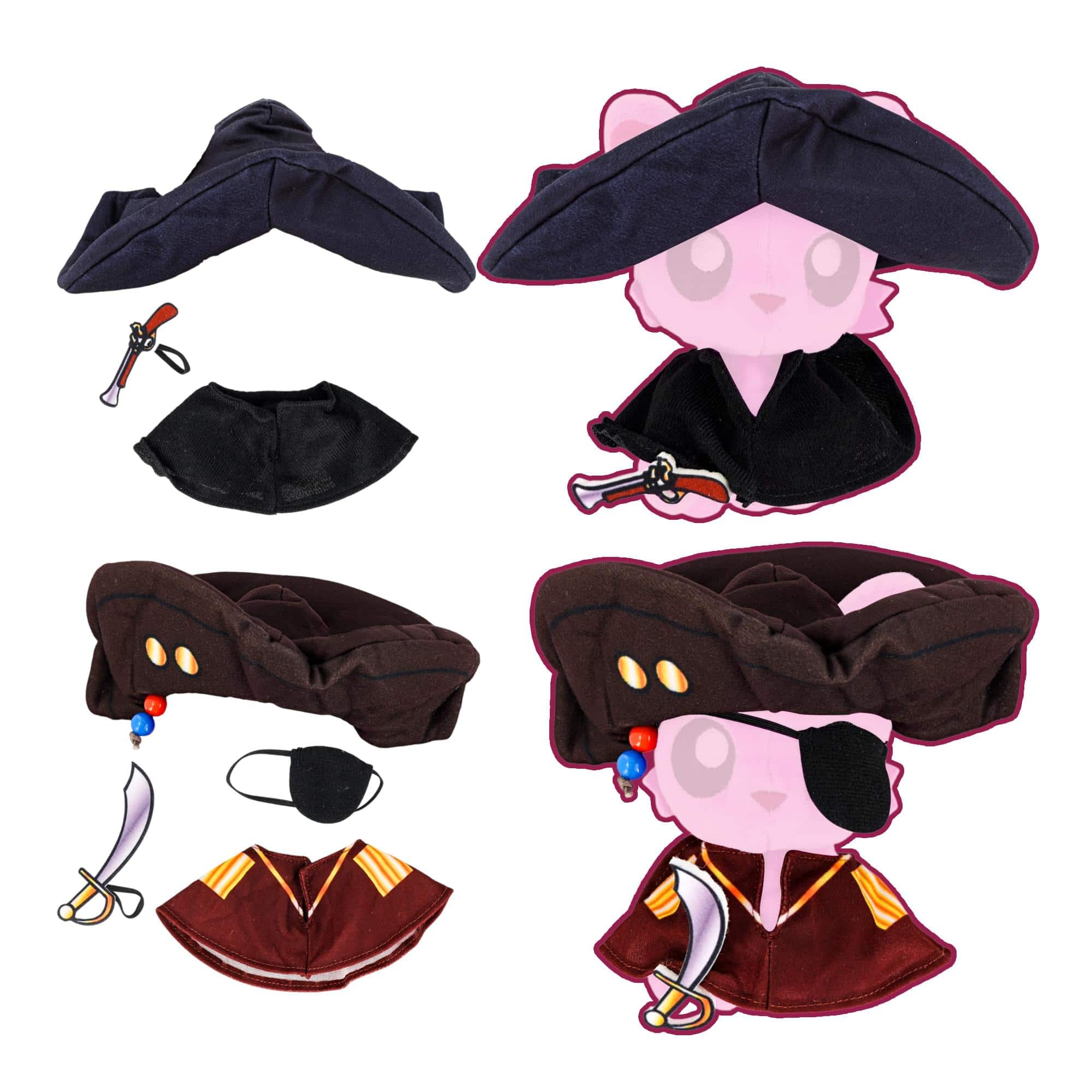 Tentacle Kitty - Campaign Critters | Swashbuckler Class Plush Clothing Pack - Black