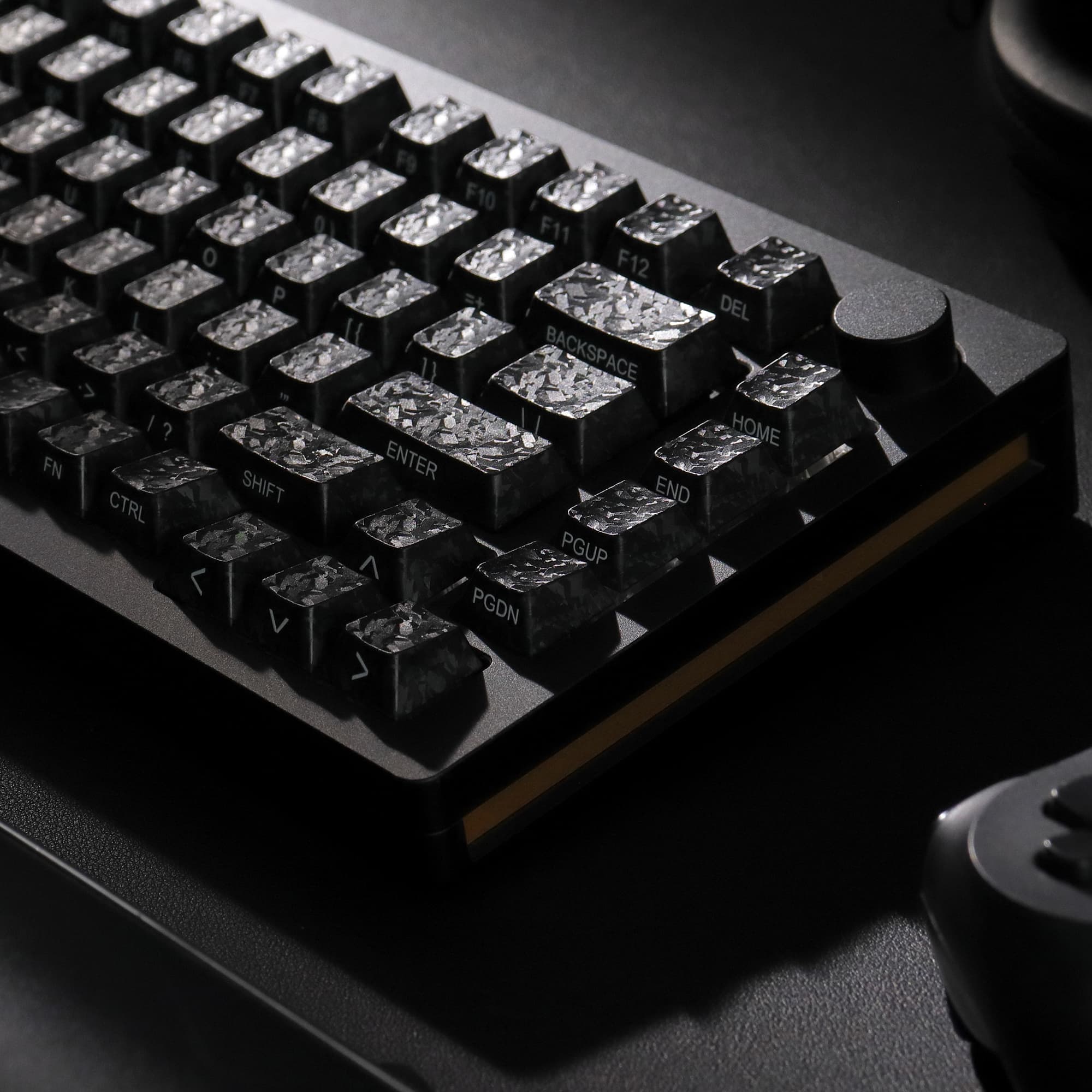 Womier - ABS Keycaps, 109-Key Carbon Fiber Patterned Transparent Keycap Set Cherry Profile for 60 65 75 Layout Mechnical Keyboard - Black