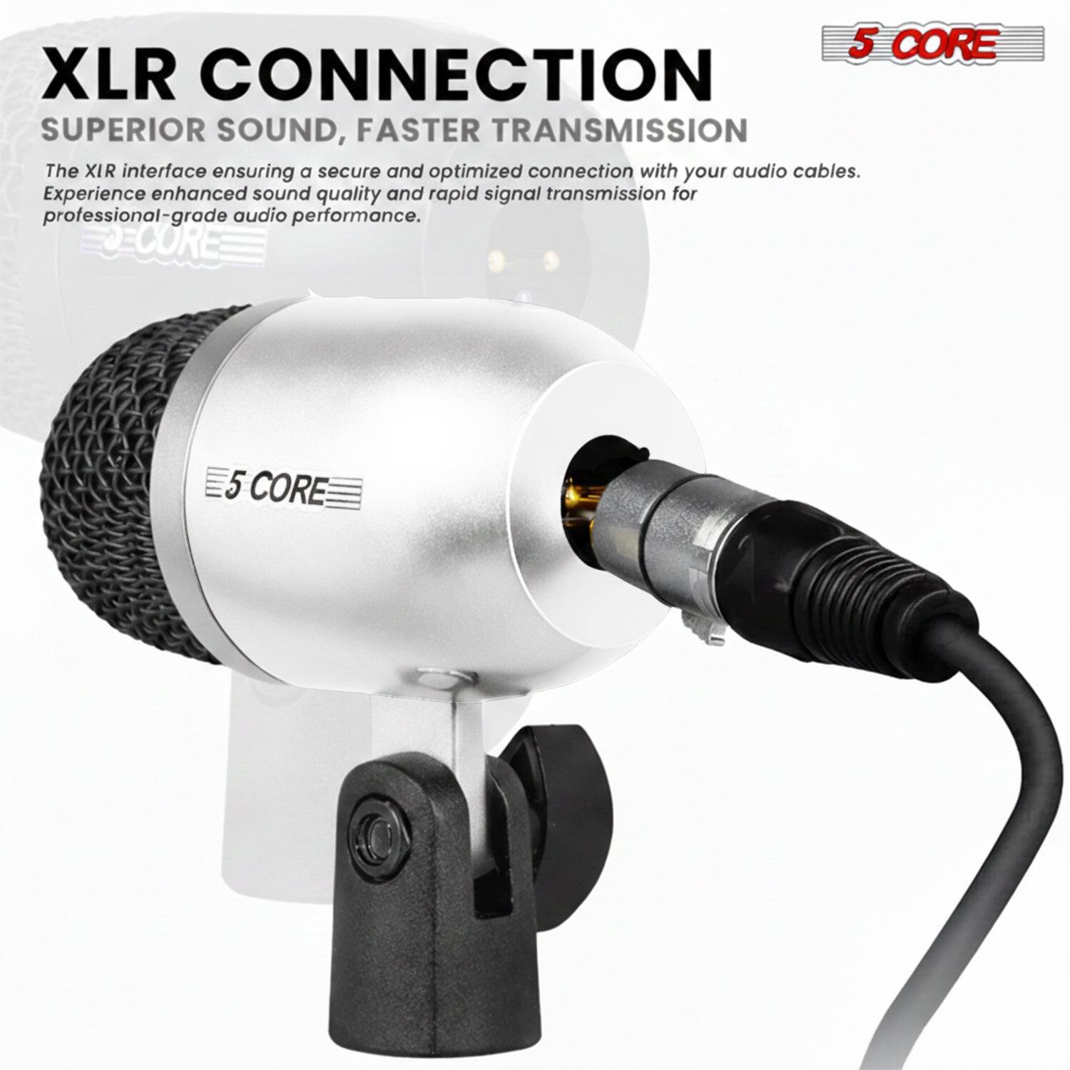 5 CORE Conga Mic Snare Tom Set Professional XLR Cardioid Unidirectional ...