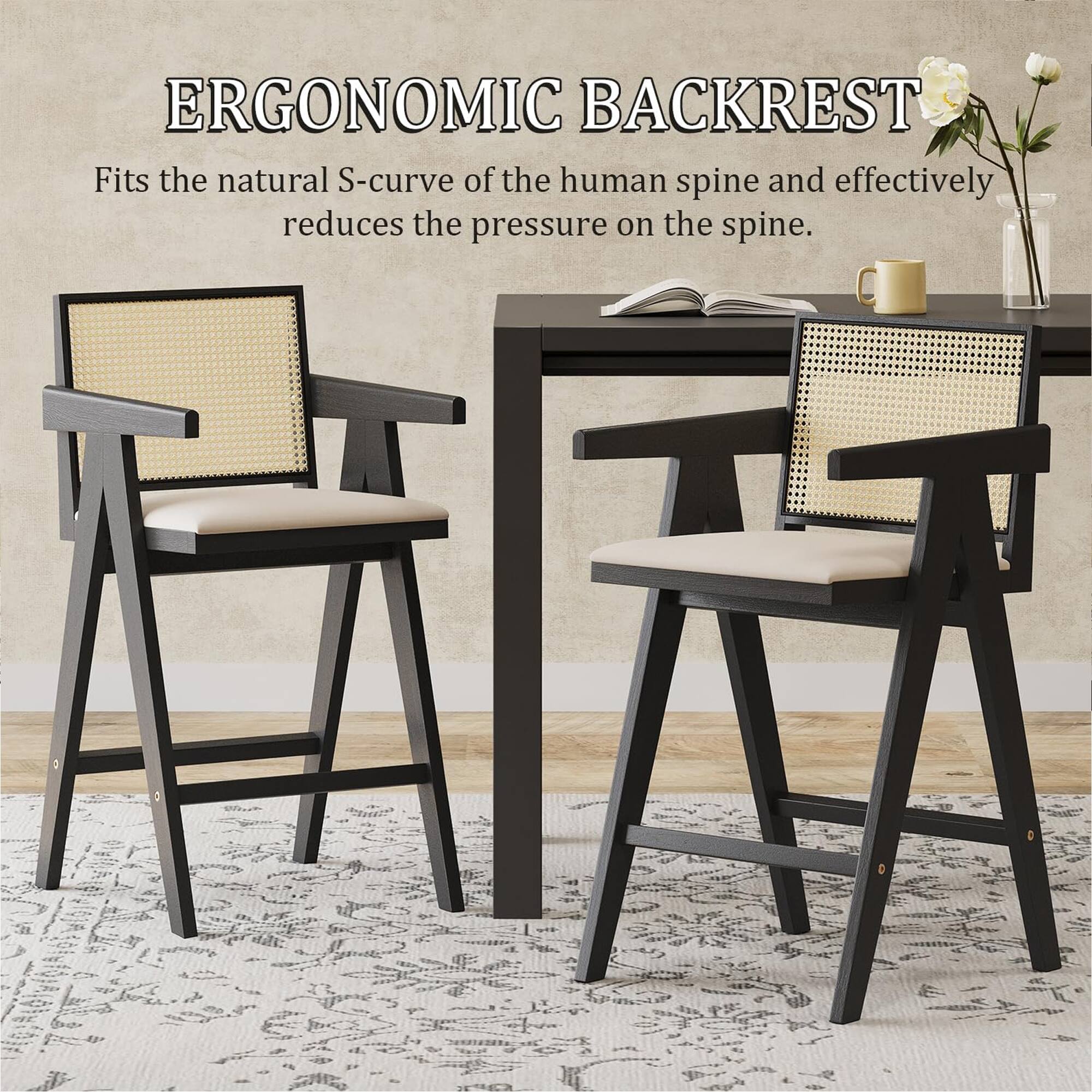 ERGONOMIC BACKREST  
Fits the natural S-curve of the human spine and effectively reduces the pressure on the spine.