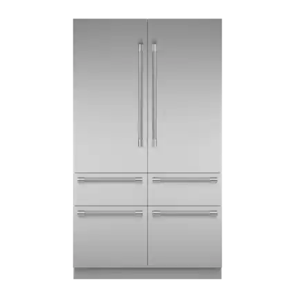 Front. Thermador - Freedom Collection 48 in Wide 26.8 Cu. Ft. Smart Built-in French Door Bottom Freezer Refrigerator, Professional Handles - Stainless Steel.