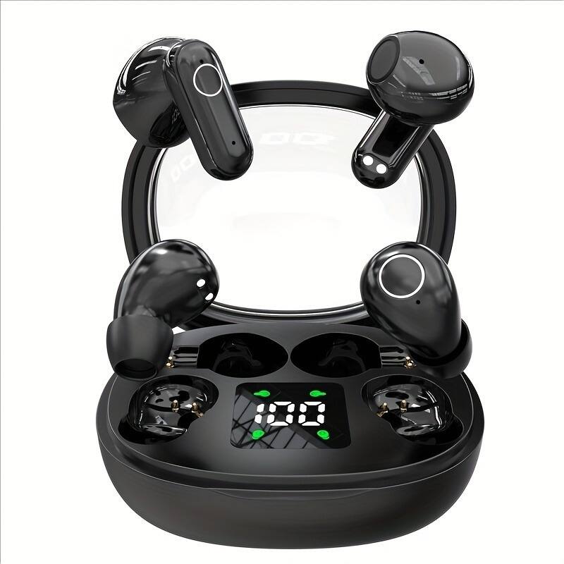 Furno Fusion - Black Wireless Bluetooth Earbuds, 2-Pair In-Ear Mini Headphones, Long Battery Life, HD Calling - White