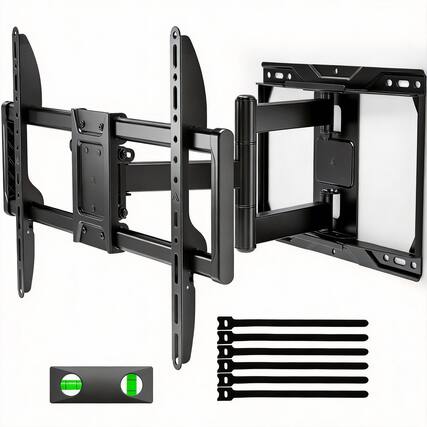 Front. OMOMMD - Full Motion TV Wall Mount 37-84" Swivel Tilt 110lbs 600x400 VESA - 37-84" Full Motion TV Wall Mount.