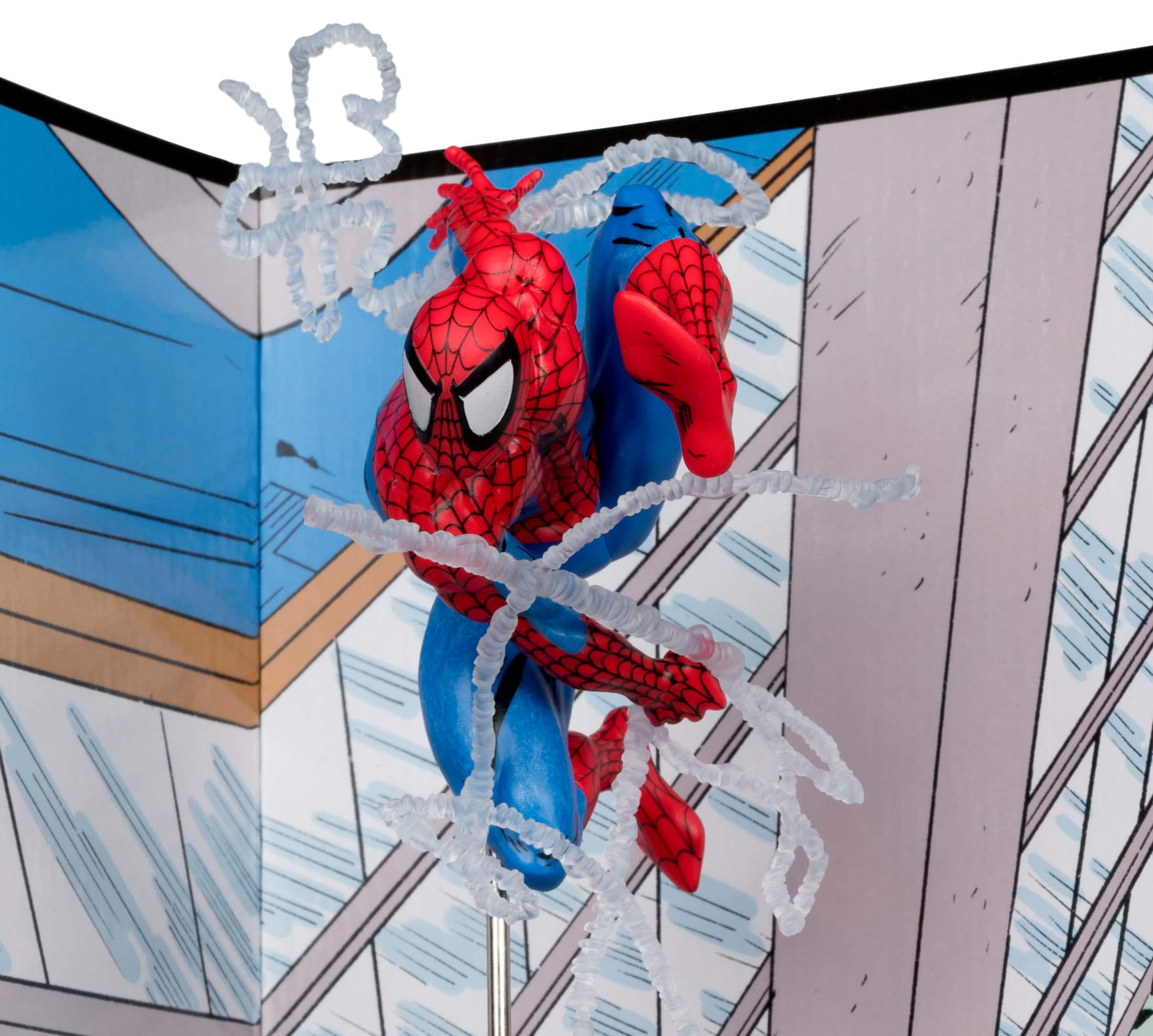 Left. McFarlane Toys - Marvel 6.6" Spider-Man 1:10th Scale Collectible with Scene (The Amazing Spider-Man #302).