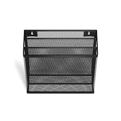 Alt View 2. TRU RED - TRU RED™ 3-Compartment Wire Mesh File Organizer, Matte Black (TR57553) - Matte Black.