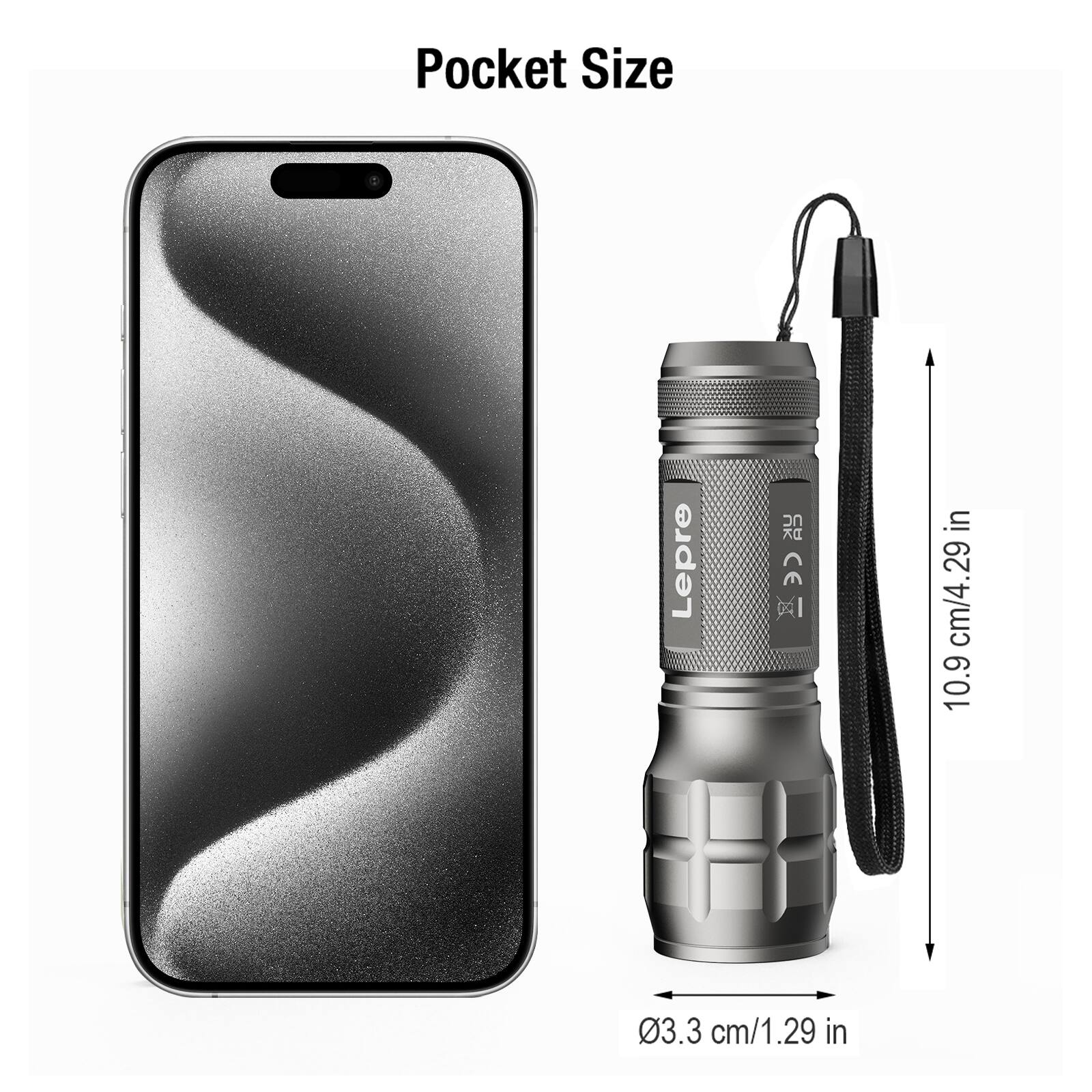 Pocket Size  
Lepre  
10.9 cm/4.29 in  
Ø3.3 cm/1.29 in