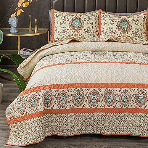 Alt View 7. NICHOLAS KLEIN - Bohemian Queen Comforter Sets Quilts 1 2 Pillow Shams Nordic Bedding Set Printed Coverlet With Pillowcase L... - Pink King.