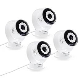 Energizer - 4-Pack Smart Wi-Fi 1080P Plug-In Black Indoor Wired Camera, Cloud/Micro-SD Card - White