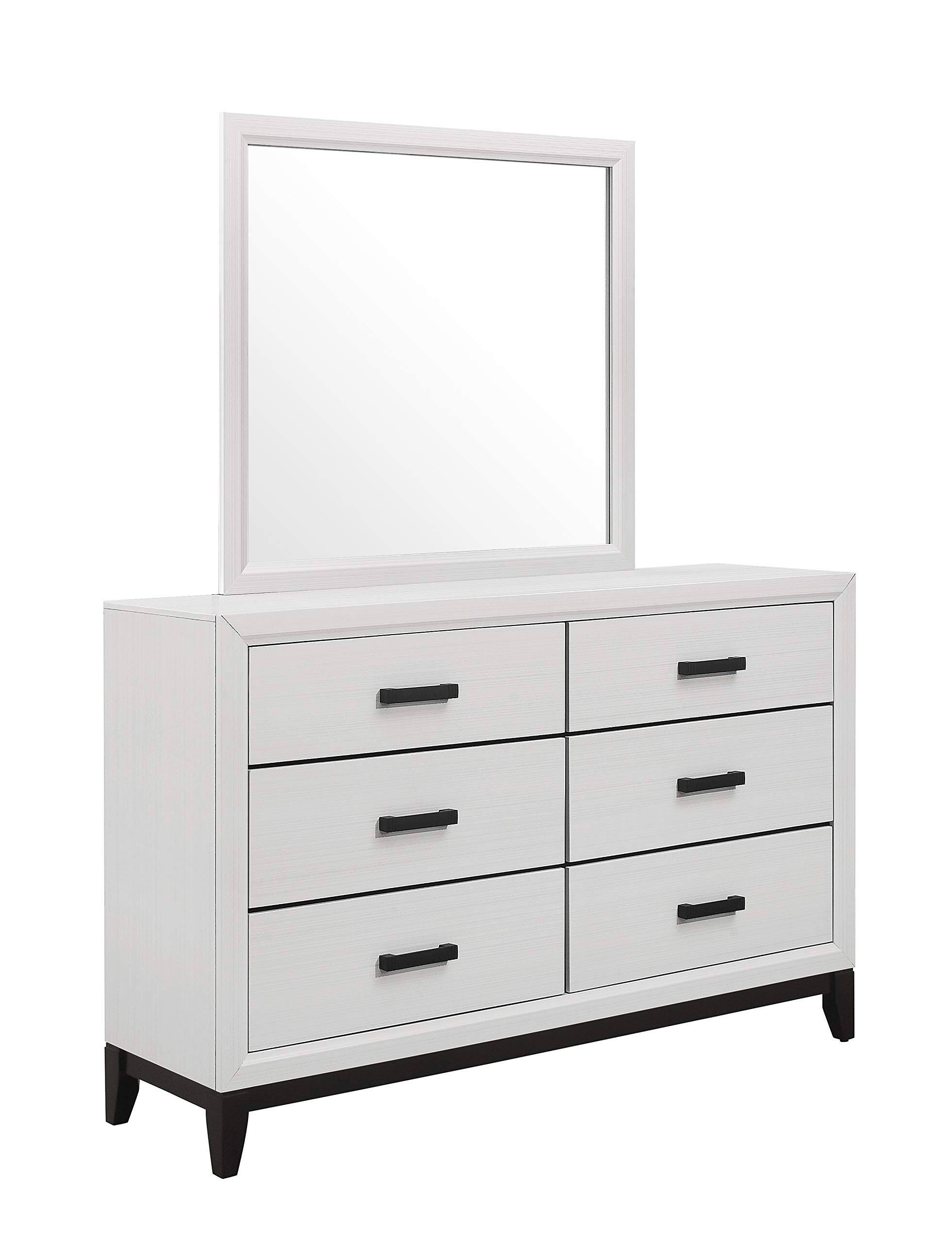 Back. Global Furniture USA - Rustic Transitional Kate White Mirror - White.