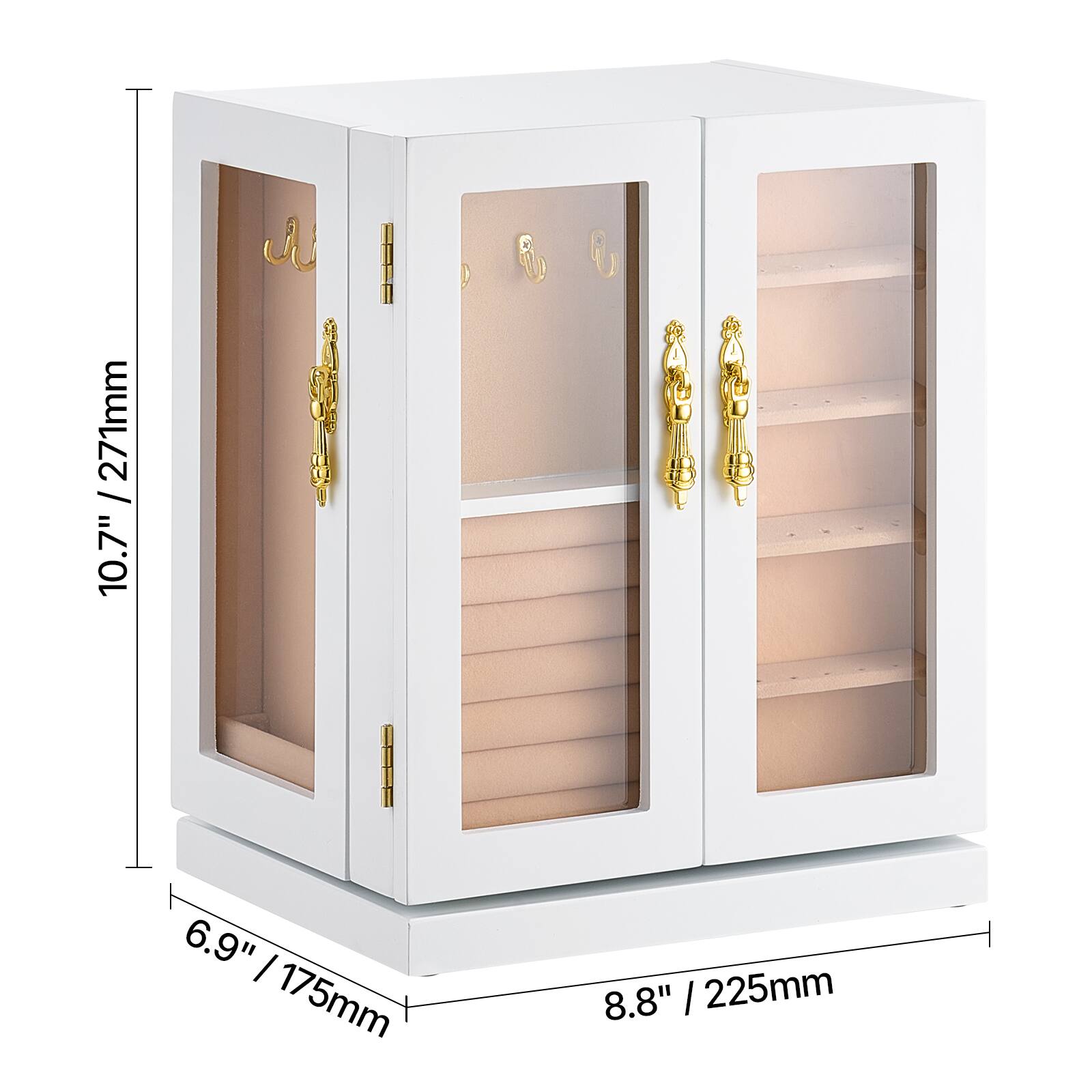 271mm / 10.7"  
6.9" / 175mm  
8.8" / 225mm