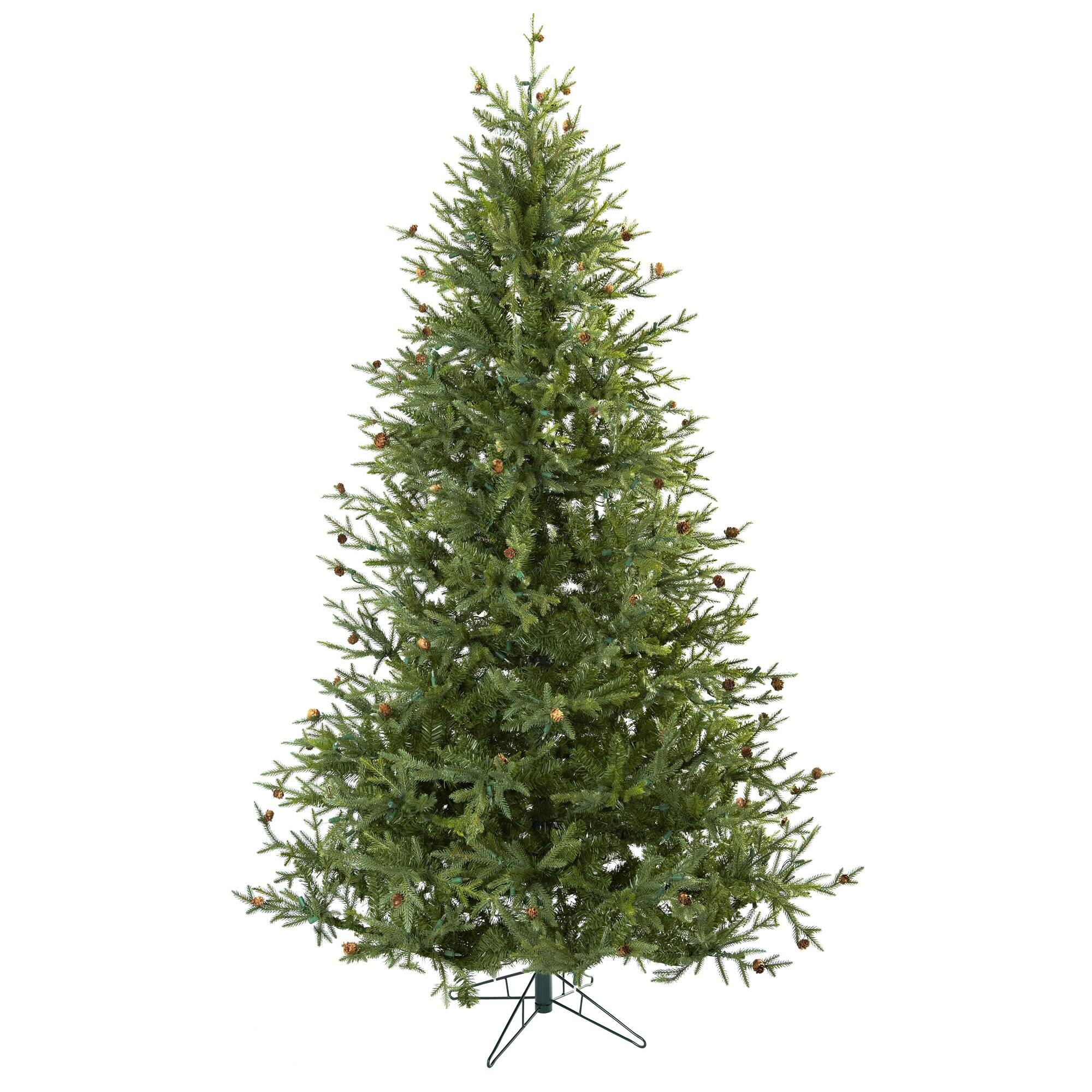 Left. BreeBe - 7.5' Classic Christmas Tree w/1410 Tips & 500 Clear Lights - Multicolor.