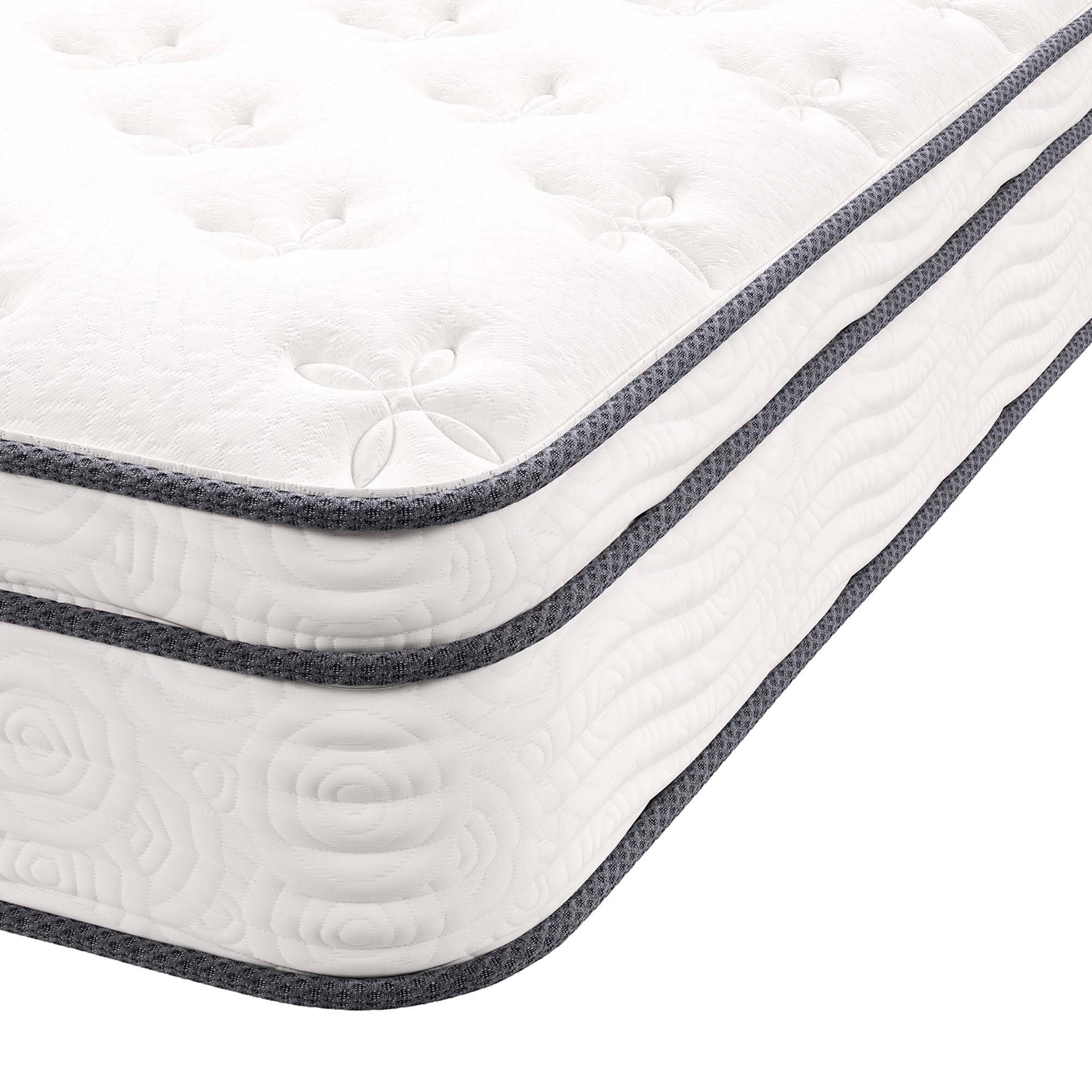 Left. Modway - Jenna 10" Innerspring and Foam Twin XL Mattress by Modway - White.