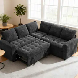 Vipbear - 5 Seat Modular Sectional Sofa with USB Ports, Adjustable Backrest, Storage Seats, Tool-Free Assembly,Black - Black