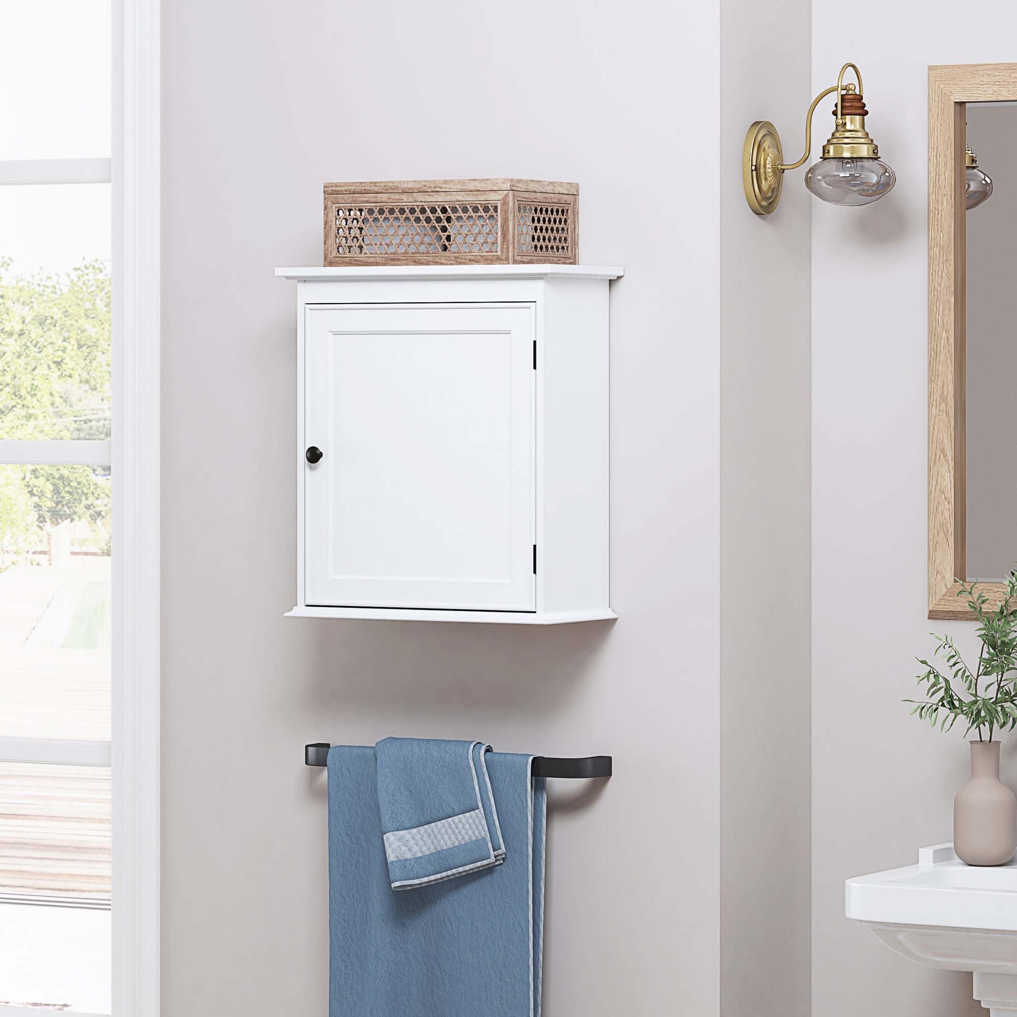 Alt View 2. Hirose Alice - Small Wall Cabinet Mounted Storage Organizer For Smart Space Unleash potential ingenious bathroom - Single Door.
