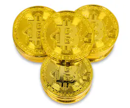 Toynk - Bag of Bitcoins Cryptocurrency Souvenir Novelty Item | Includes 20 Tokens - Gold