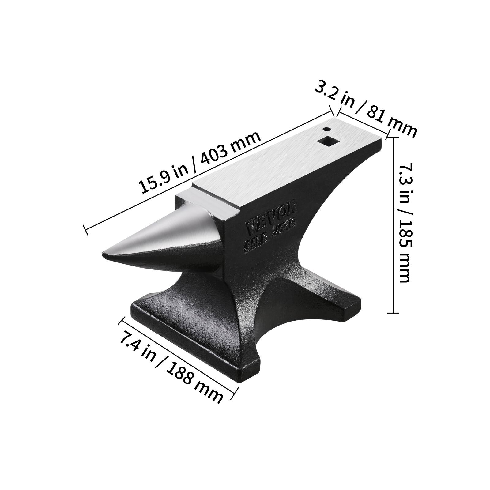 3.2 in / 81 mm  
15.9 in / 403 mm  
7.3 in / 185 mm  
7.4 in / 188 mm