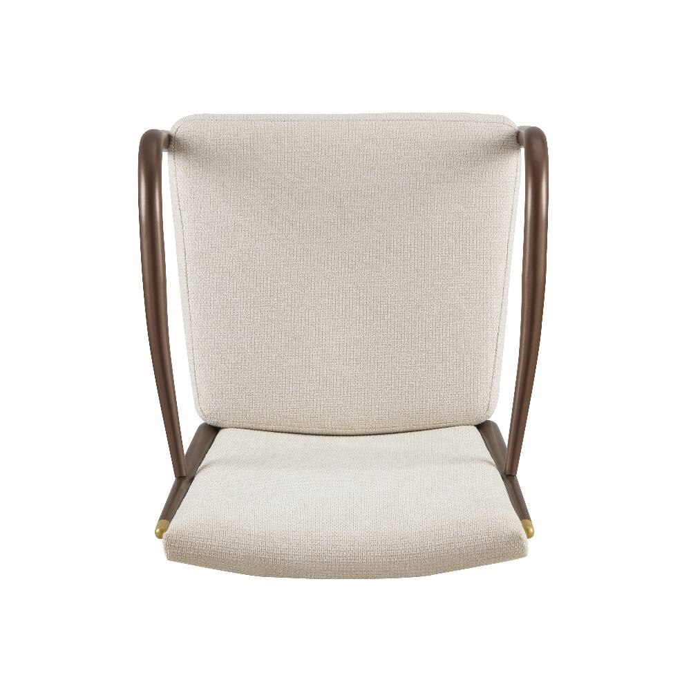 Alt View 4. Loheer - Loheer Modern Dining Arm Chairs Set of 2 Upholstered Iron Frame - White.