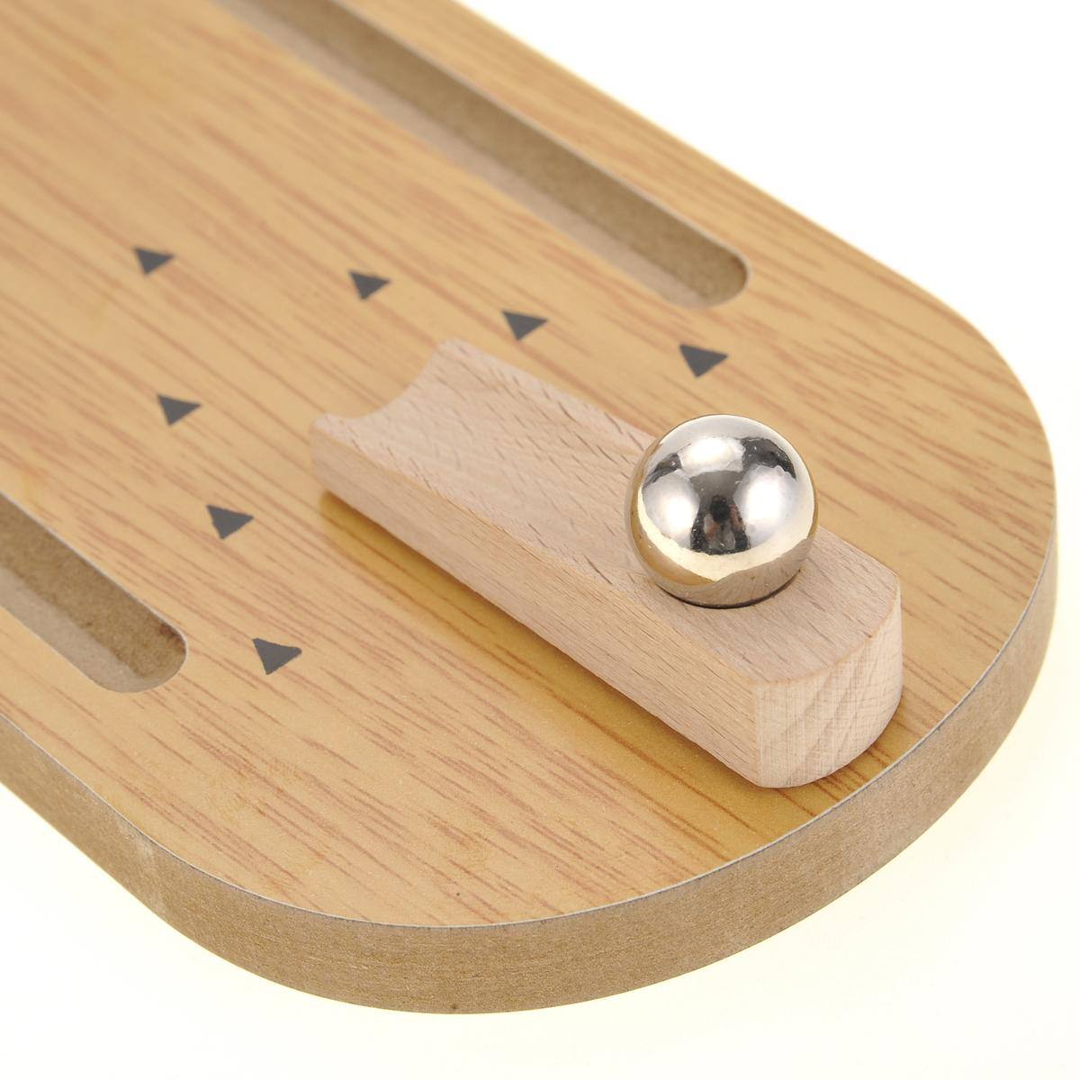 Left. JuzToys - Tabletop Mini Bowling Game Set-Tabletop Wooden Board Mini Arcade Desktop Tiny Bowling Shooting Alley Office Desk - Brown.