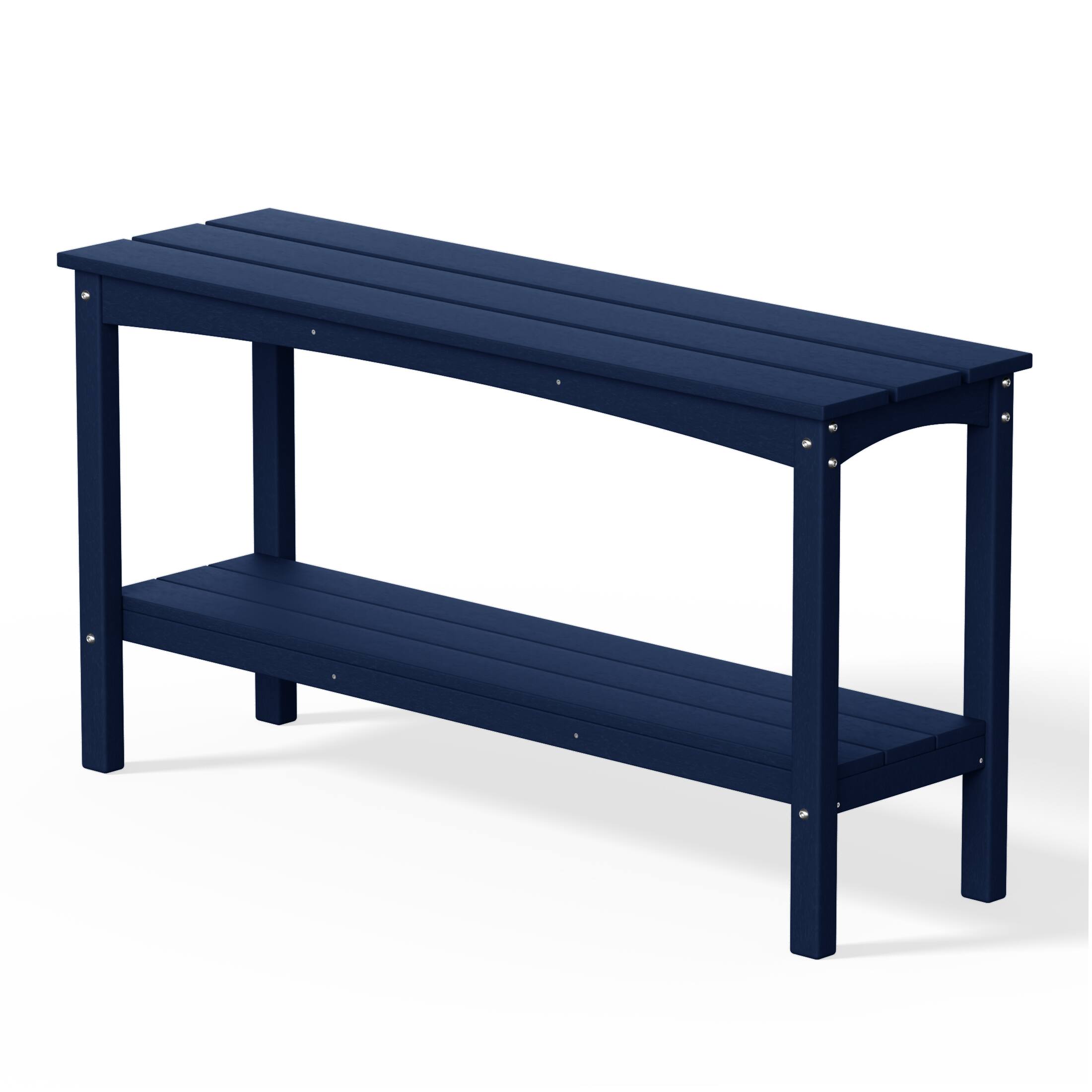 Alt View 1. WestinTrends - WestinTrends Malibu 55" Outdoor Patio HDPE Adirondack 2-Tier Shelf Console Table - Navy Blue.