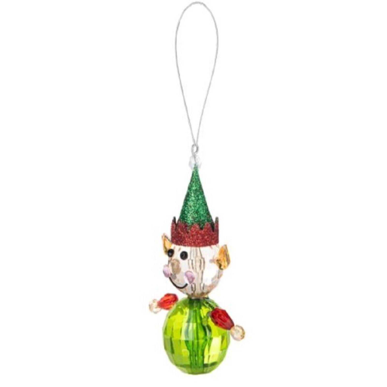 Angle. Ganz - Elf Christmas Tree Acrylic Ornament 3 Inch - Green.