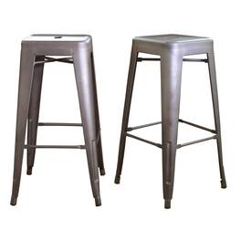 AmeriHome - Loft 30 Inch Metal Bar Stool - 2 Piece - Gunmetal