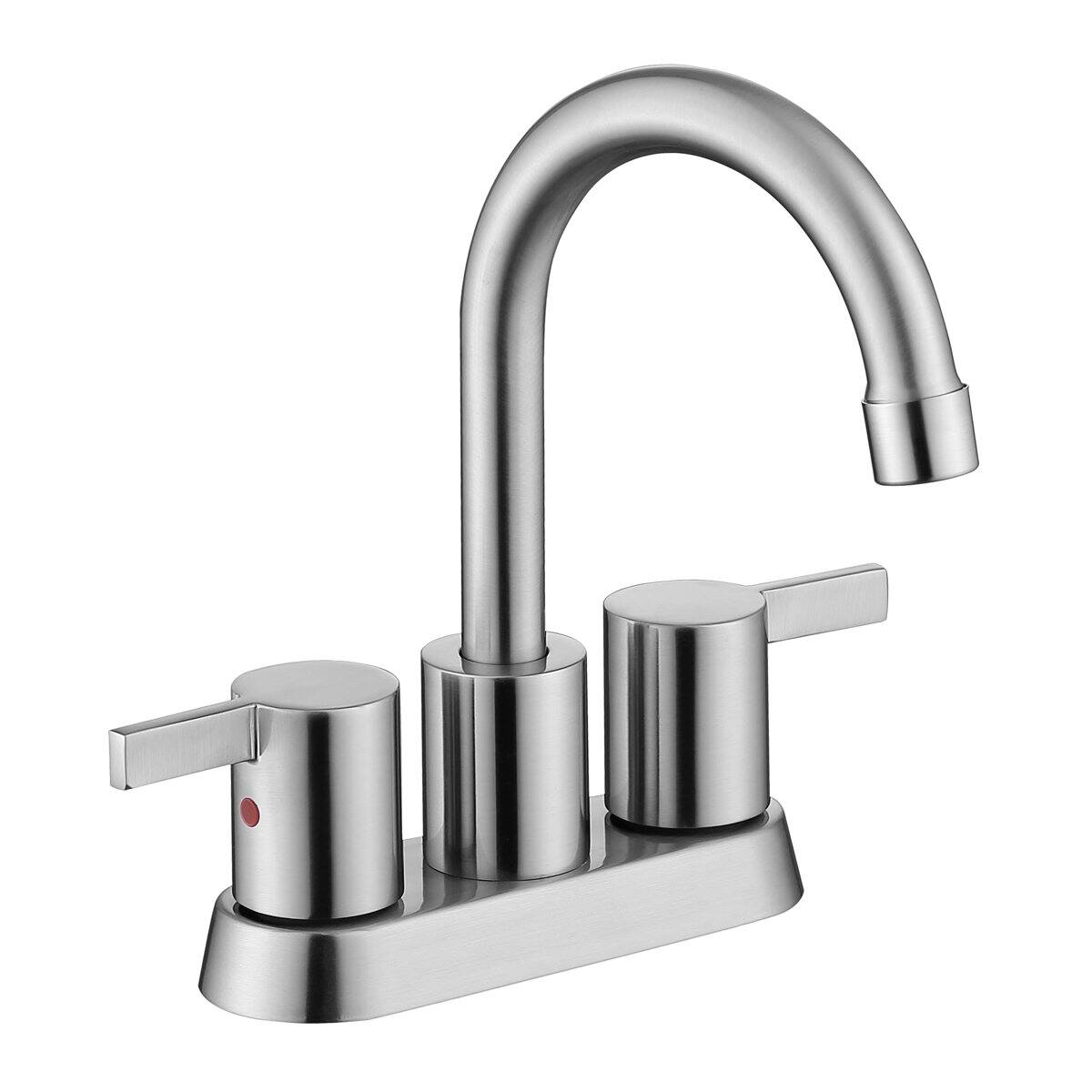 Angle. Bothwa Home - Bothwa home  Bathroom Faucet For bathroom Sink  With Two Handles - Brushed Nickel.