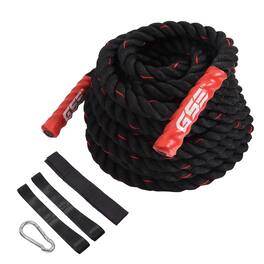 GSE Games & Sports Expert - 1.5" Diameter Battle Rope, Workout Battle Ropes with Anchor Strap (40FT) - Red