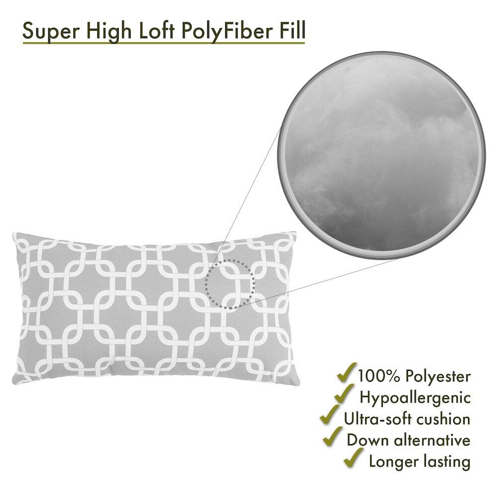 Super High Loft PolyFiber Fill

- 100% Polyester
- Hypoallergenic
- Ultra-soft cushion
- Down alternative
- Longer lasting