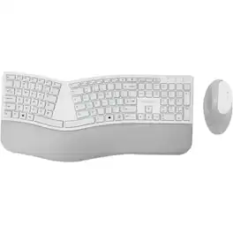 Kensington - Pro Fit Ergo Wireless Keyboard and Mouse-Gray - USB Wireless Bluetooth/RF 4.0 Keyboard - Gray - USB Wireless - Unknown