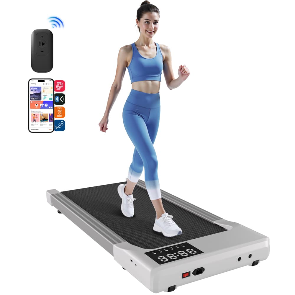 Front. Superun - SupeRun 6% Incline Walking Pad, Under Desk Treadmill, 3 in 1 Portable Treadmill with LED Display 300 Lbs Capacity - White.