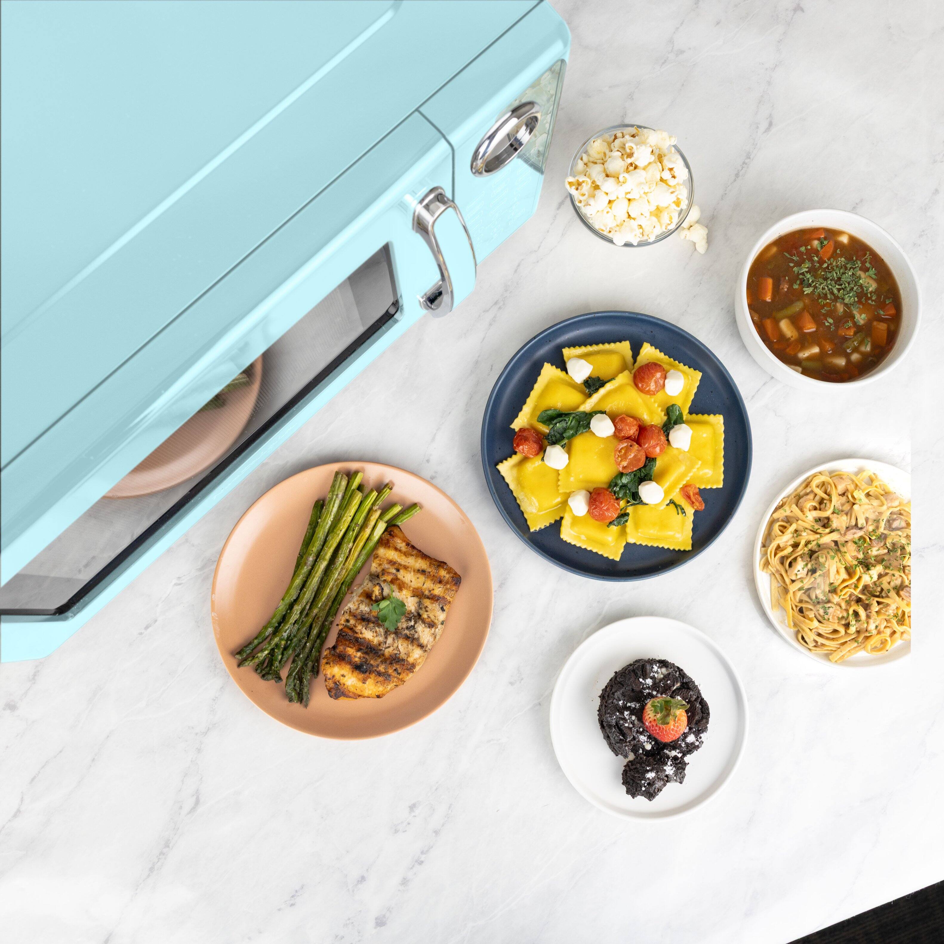 Alt View 4. Nostalgia - Retro 1.1  cu. ft. Countertop Microwave Oven - Aqua - Aqua.